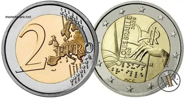 2-Euro-Gedenkmünze Italien 2009 Zweihundertstes Jubiläum der Geburt von Louis Braille