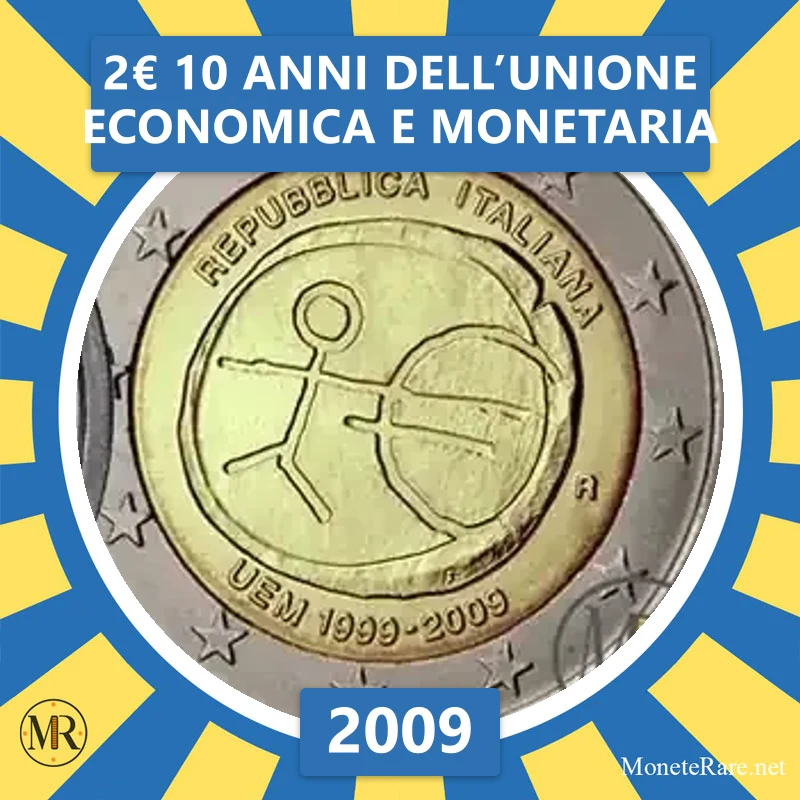 Italien 2€ 10 Jahre der Wirtschafts- und Währungsunion 2009 (Münzfoto)
