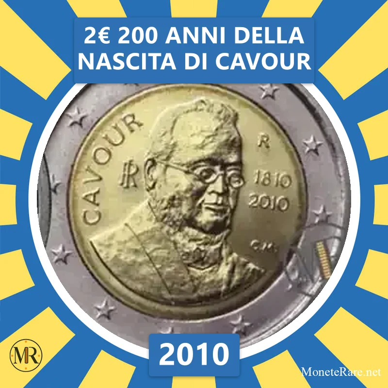 Italien 2€ 200 Jahre seit der Geburt von Cavour 2010 (Münzfoto)