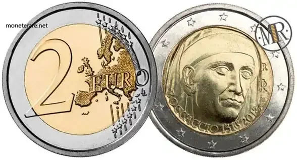 2-Euro-Gedenkmünze Italien 2013 700. Jahrestag der Geburt von Giovanni Boccaccio