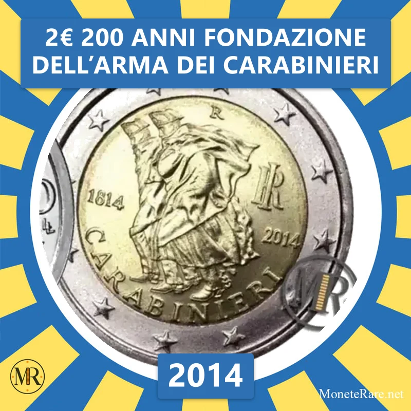Italien 2€ 200 Jahre seit der Gründung der Carabinieri 2014 Italien 2€ 200 Jahre seit der Gründung der Carabinieri 2014 (Münzfoto)