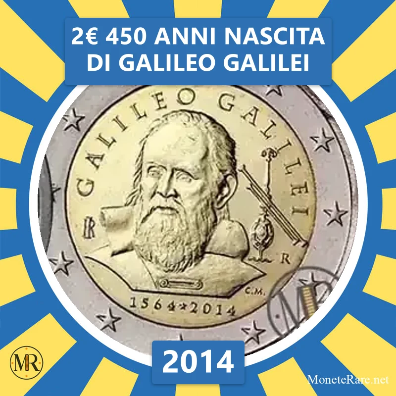 Italien 2€ 450 Jahre seit der Geburt von Galileo Galilei 2014 Italien 2€ 450 Jahre seit der Geburt von Galileo Galilei 2014 (Münzfoto)