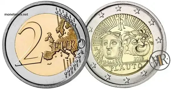 2-Euro-Gedenkmünzen Italien 2016 Tita Maccio Plautus