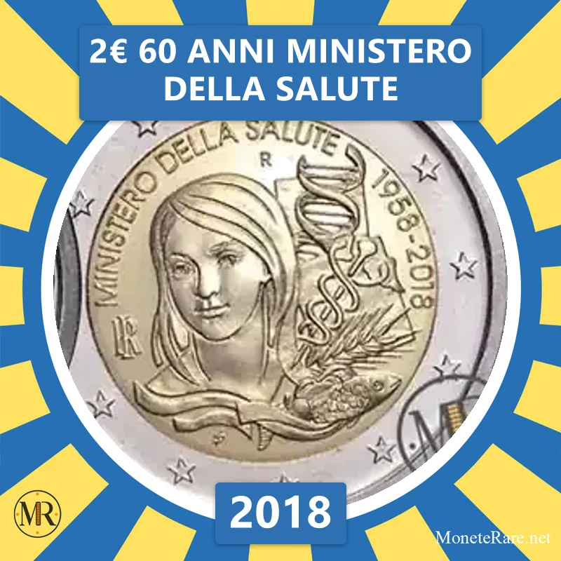 Italien 2€ 60 Jahre Ministerium für Gesundheit 2018 Italien 2€ 60 Jahre Ministerium für Gesundheit 2018 (Münzfoto)