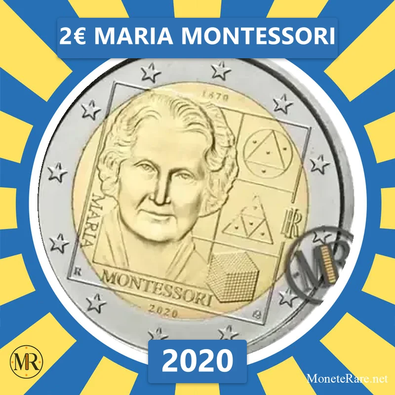 Italien 2€ Maria Montessori 2020 (Münzfoto)
