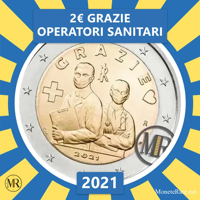 Italien 2€ GRAZIE Operatori Sanitari 2021 (Münzfoto)