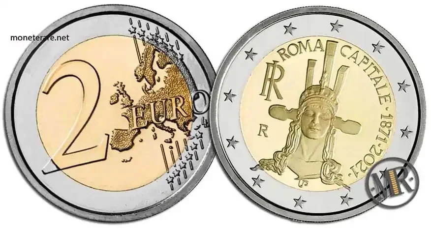 2-Euro-Gedenkmünze Italien 2021 Rom Hauptstadt