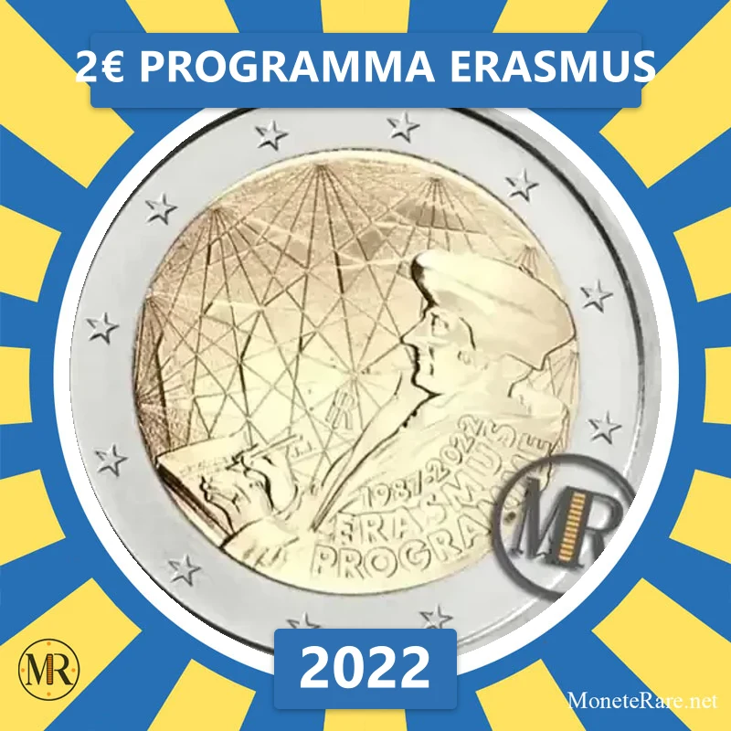 Italien 2€ Erasmus-Programm 2022 (Münzfoto)