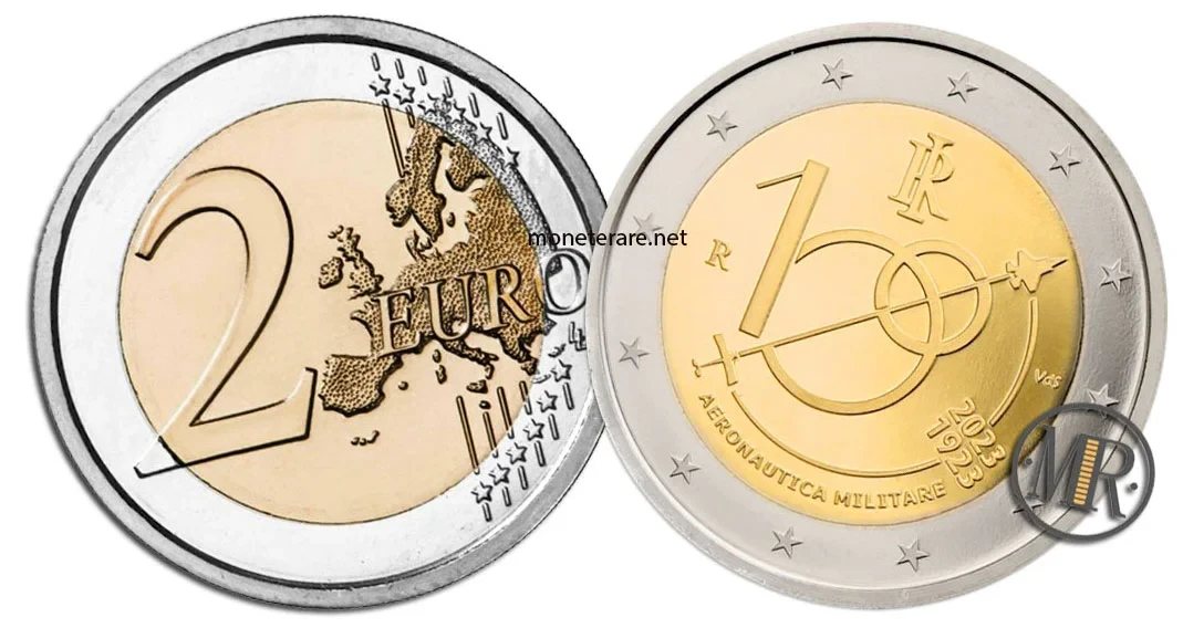 2 Euro Gedenkmünzen Italien 2023 Luftwaffe