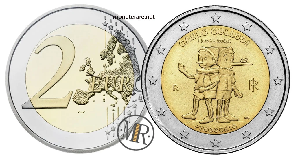 Italien 2-Euro-Gedenkmünze 2026 – Carlo Collodi / Pinocchio
