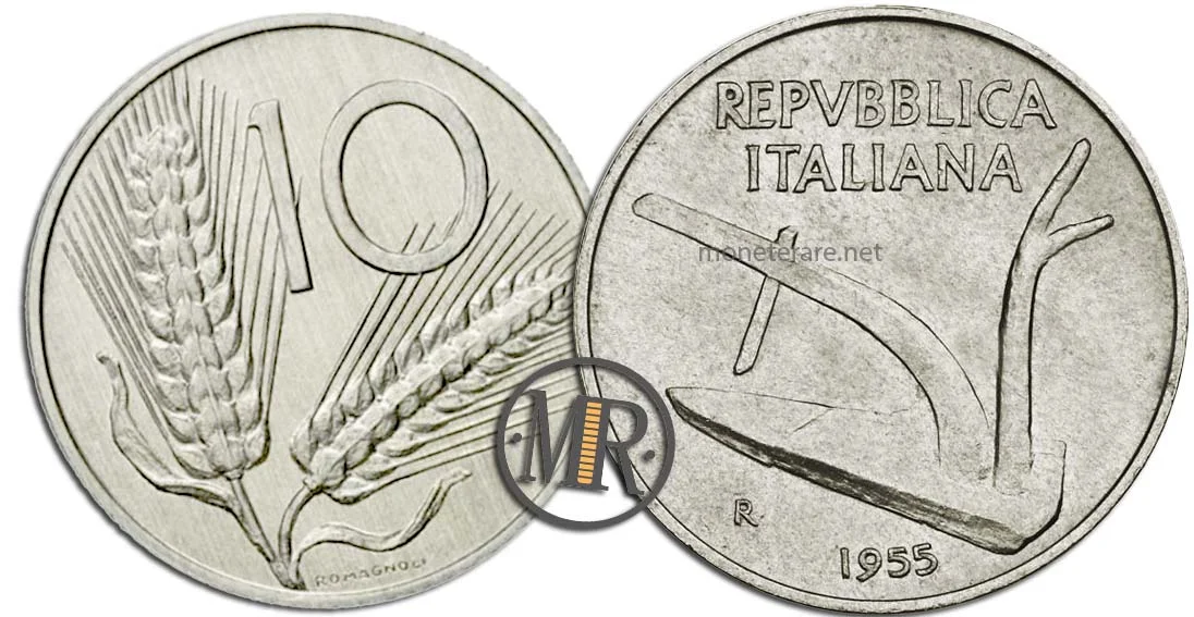 Wert, Beschreibung und Seltenheit der 10 Lire Münze von 1955