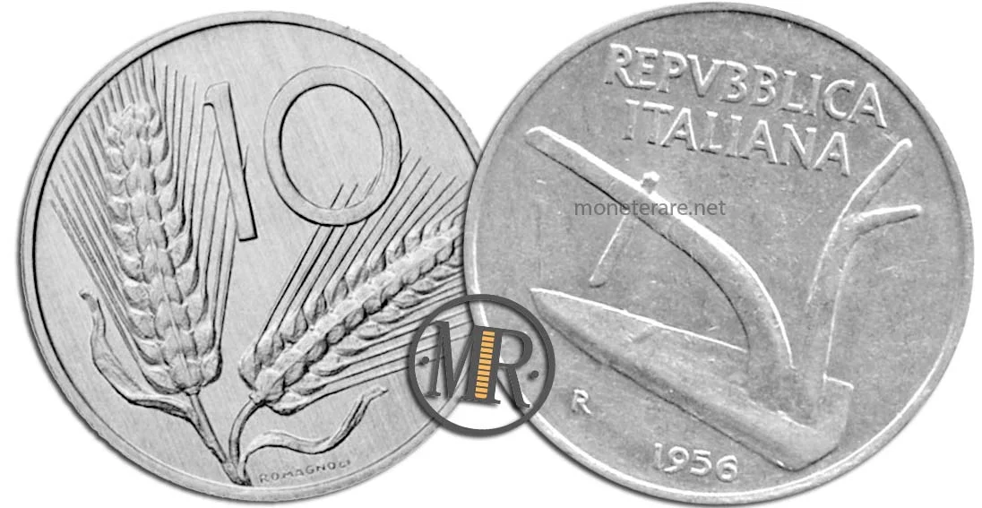 Wert, Beschreibung und Seltenheit der 10 Lire 1956 Münze