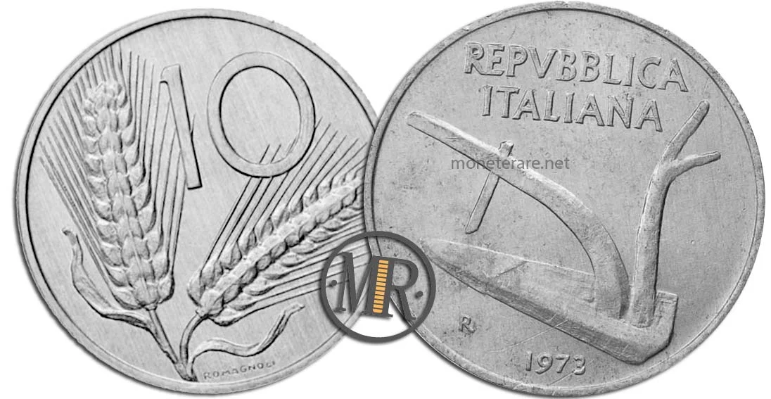 1973 10 Lire Münze Wert, Beschreibung und Seltenheit
