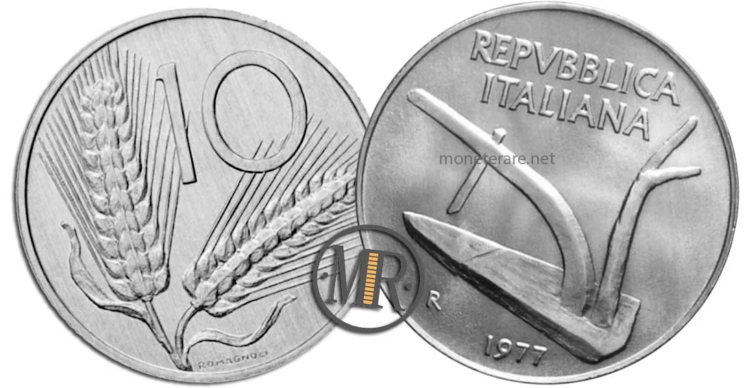 1977 10 Lira Münze Wert, Beschreibung und Seltenheit
