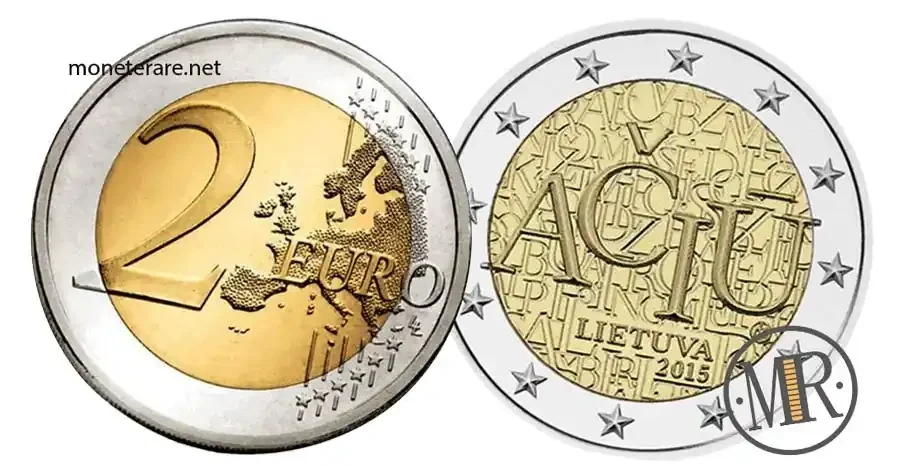 2-Euro-Gedenkmünze Litauen 2015 Litauische Sprache