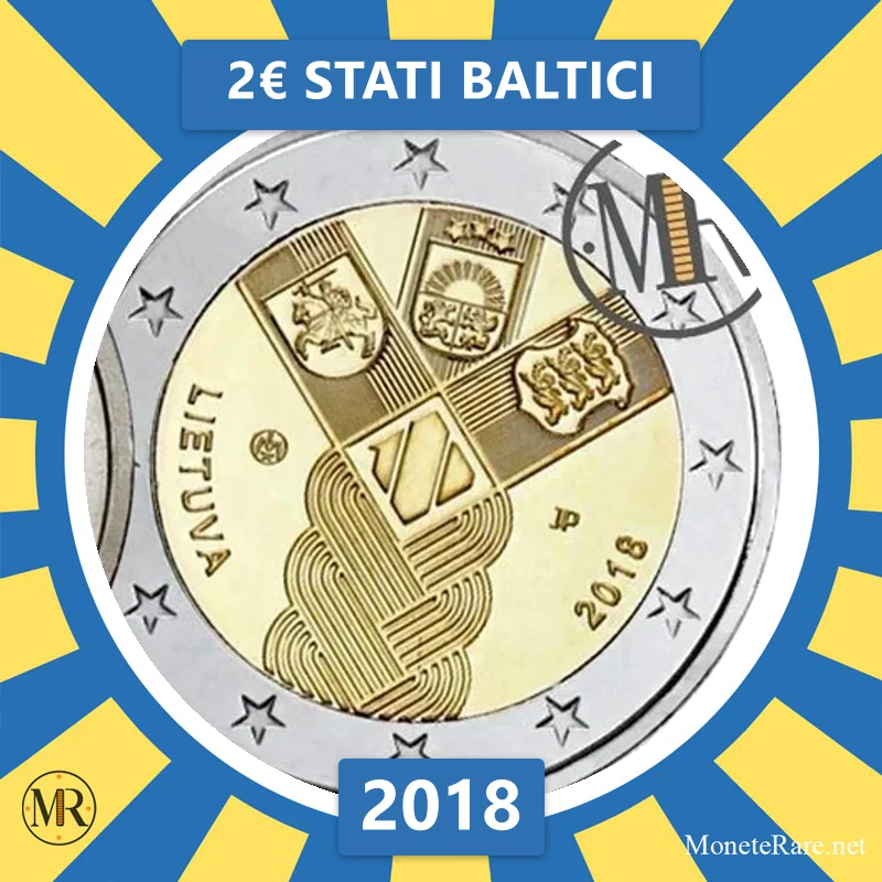 Litauen 2€ Stati Baltici 2018 (Münzfoto)
