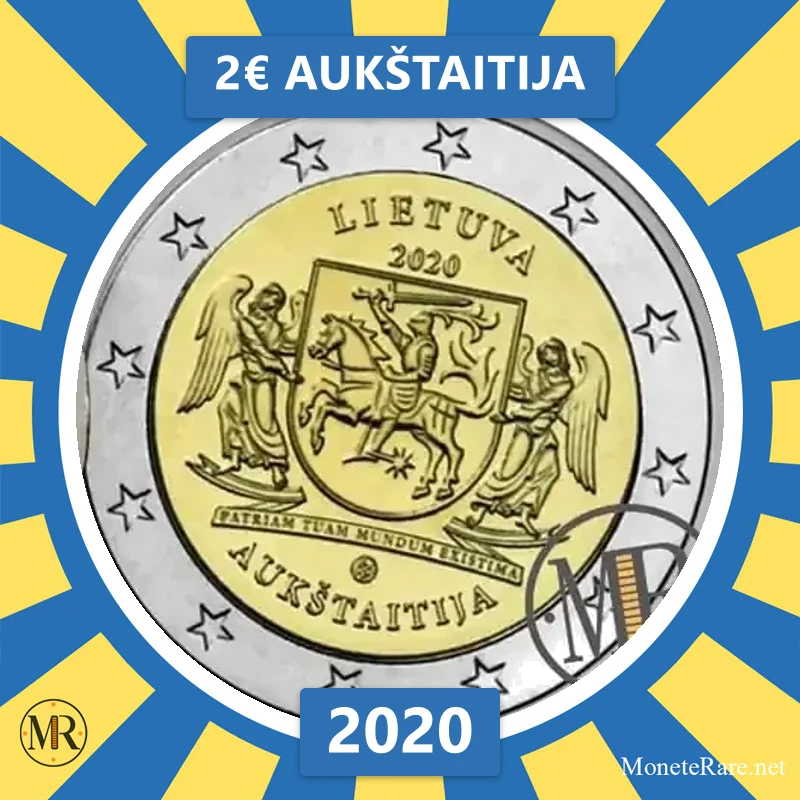 Litauen 2€ Aukštaitija 2020 (Münzfoto)