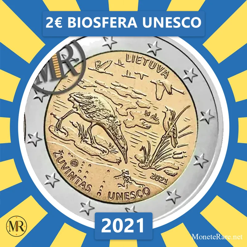 Litauen 2€ Biosfera UNESCO 2021 (Münzfoto)