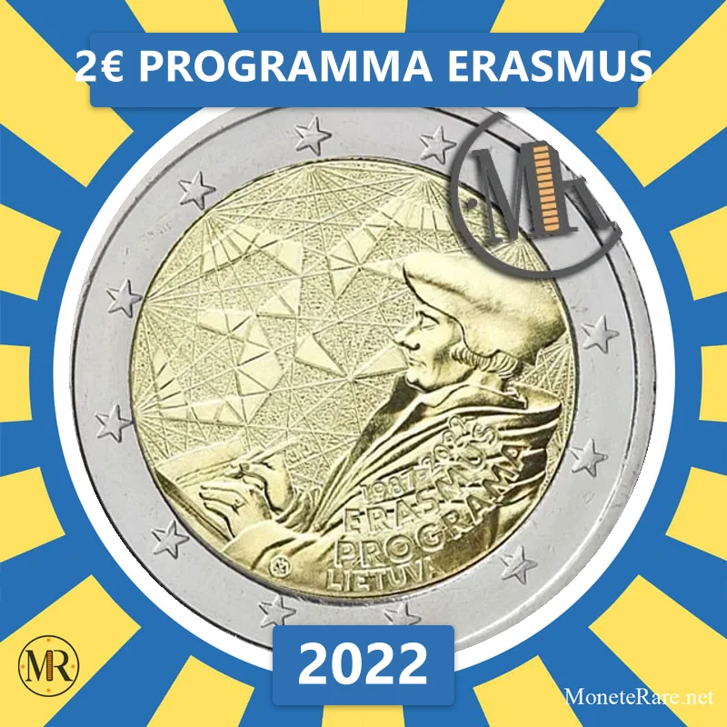 Litauen 2€ Erasmus-Programm 2022 (Münzfoto)