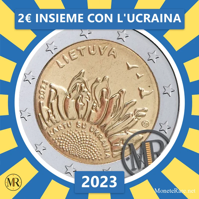 Litauen 2€ Insieme con l'Ucraina 2023 (Münzfoto)