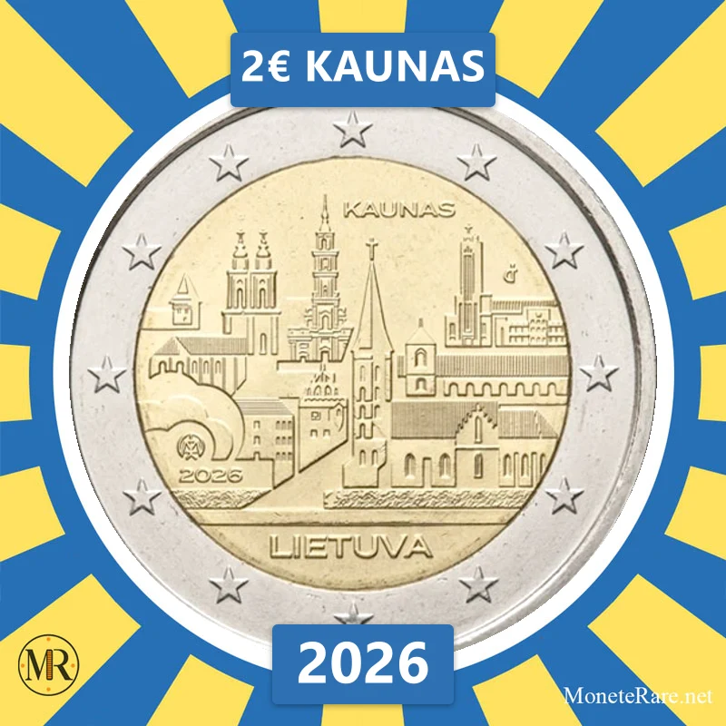 Litauen 2€ Kaunas 2026 (Münzfoto)