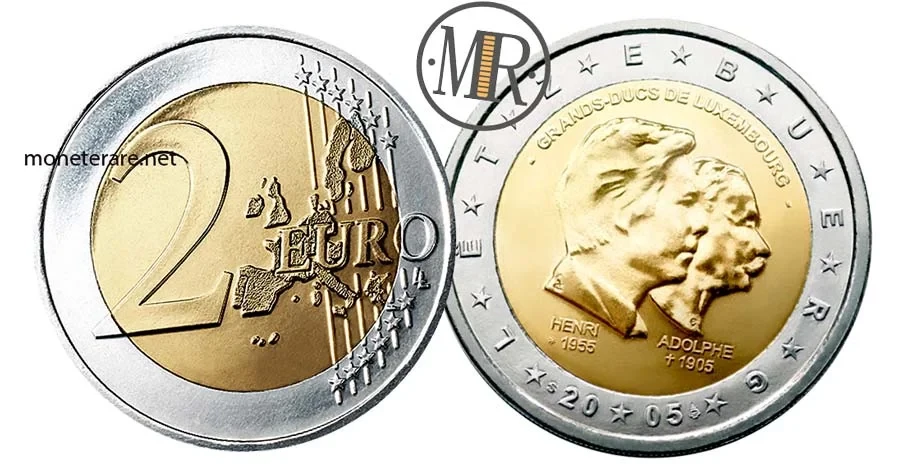 2-Euro-Gedenkmünzen Luxemburg 2005 Henri und Adolphe (Luxemburg - Letzebuerg)