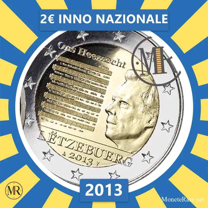 Luxemburg 2€ Nationalhymne 2013 (Münzfoto)