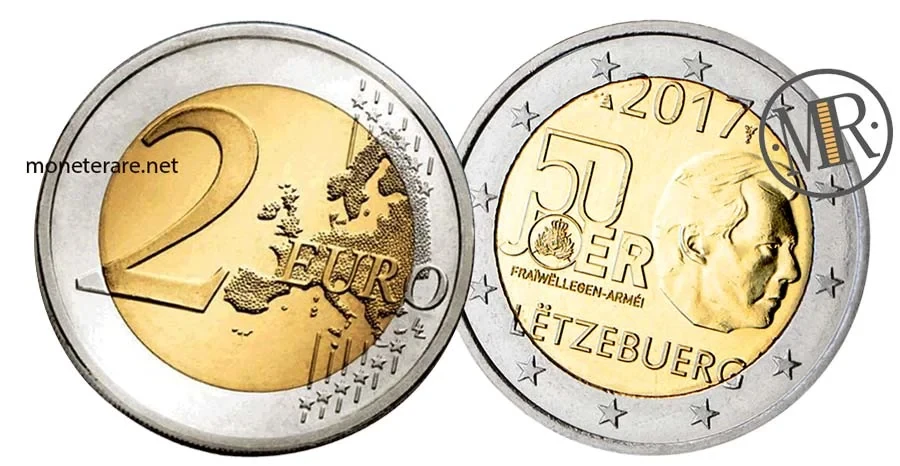 2-Euro-Gedenkmünze Luxemburg 2017 Freiwilliger Militärdienst (Luxemburg - Letzebuerg)