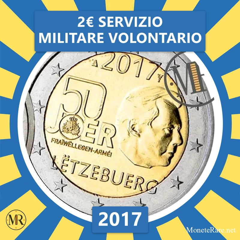 Luxemburg 2€ Freiwilliger Militärdienst 2017 Luxemburg 2€ Freiwilliger Militärdienst 2017 (Münzfoto)