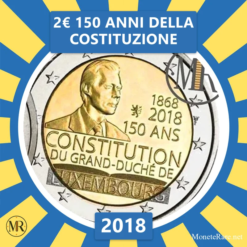 Luxemburg 2€ 150 Jahre der Verfassung 2018 (Münzfoto)