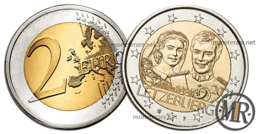 2 Euro Commemorativi Lussemburgo 2021 Matrimonio Enrico e Maria Teresa (Luxembourg - Letzebuerg)