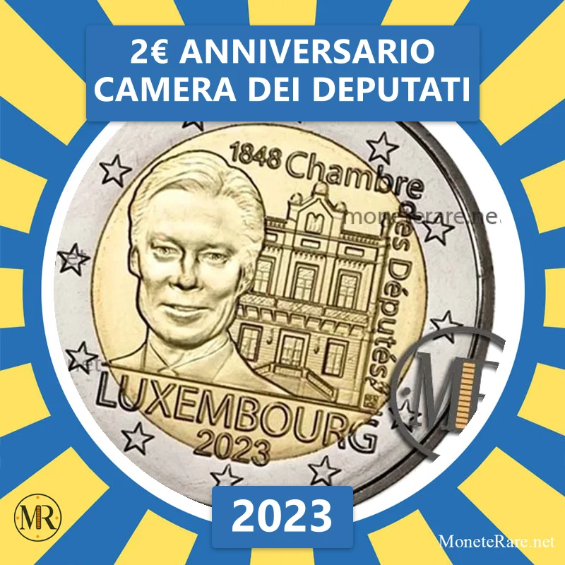 Luxemburg 2€ Jahrestag der Abgeordnetenkammer 2023 (Münzfoto)