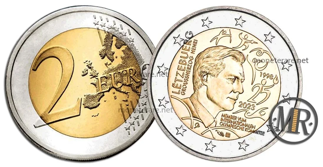2-Euro-Gedenkmünzen Luxemburg 2023 Großherzog Henri Mitglied des Olympischen Komitees