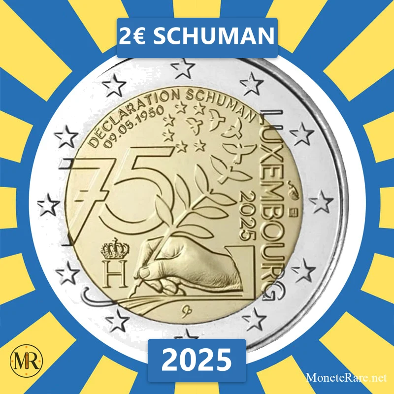 Luxemburg 2€ Schuman 2025 (Münzfoto)