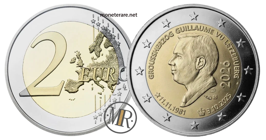 Estland 2-Euro-Gedenkmünze 2026 – Ascesa / compleanno Granduca Guillaume V