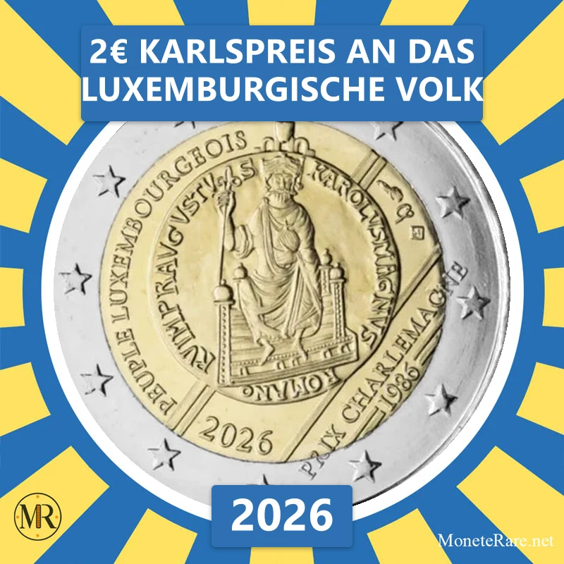 Luxemburg 2€ Karlspreis an das luxemburgische Volk 2026 (Münzfoto)