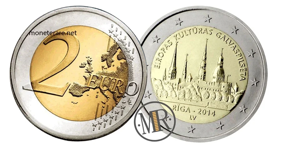 2 Euro Gedenkmünze Lettland 2014 - Riga Europäische Kulturhauptstadt
