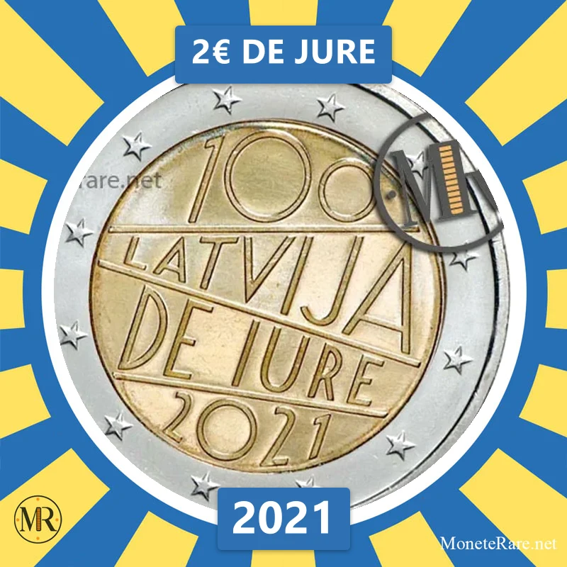 Lettland 2€ DE JURE 2021 (Münzfoto)