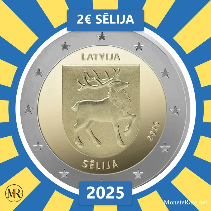 Lettland 2€ Sēlija 2025 (Münzfoto)