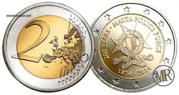 2-Euro-Gedenkmünze Malta 2014 200. Jubiläum der Polizei von Malta