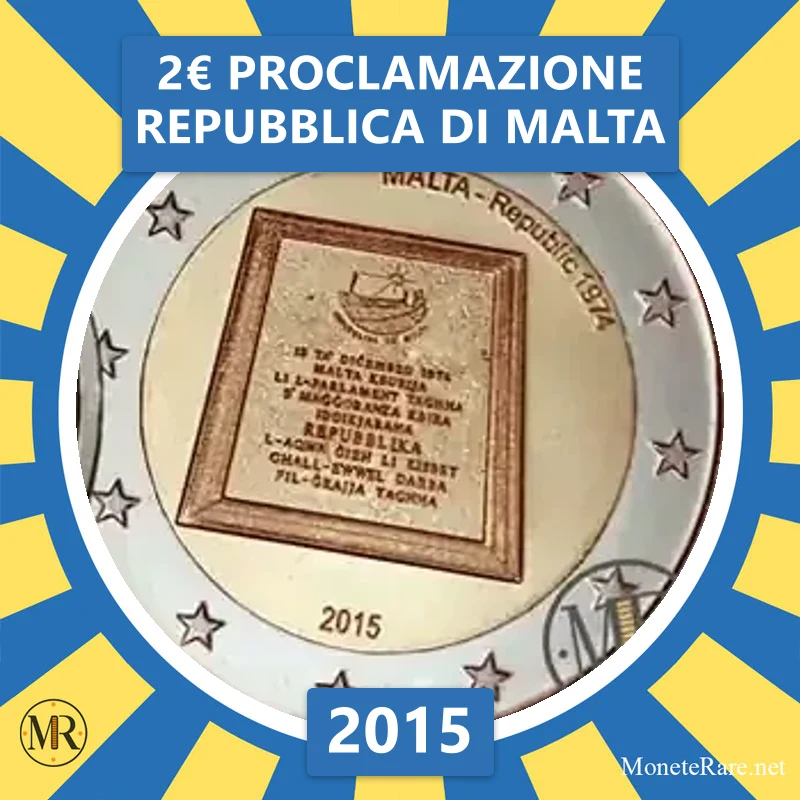 Malta 2€ Proklamation der Republik Malta 2015 (Münzfoto)