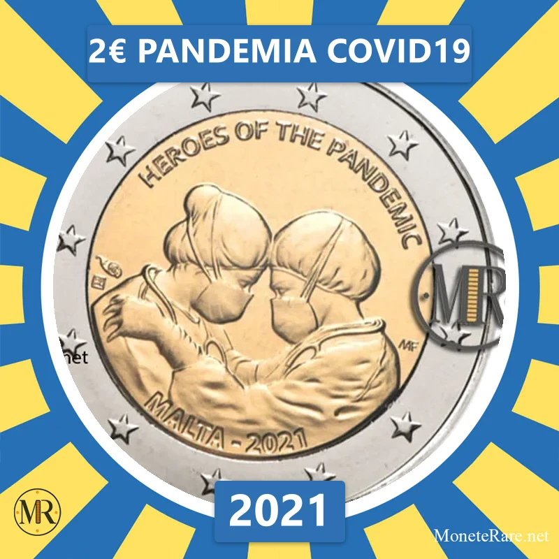 Malta 2€ Pandemia Covid19 2021 (Münzfoto)