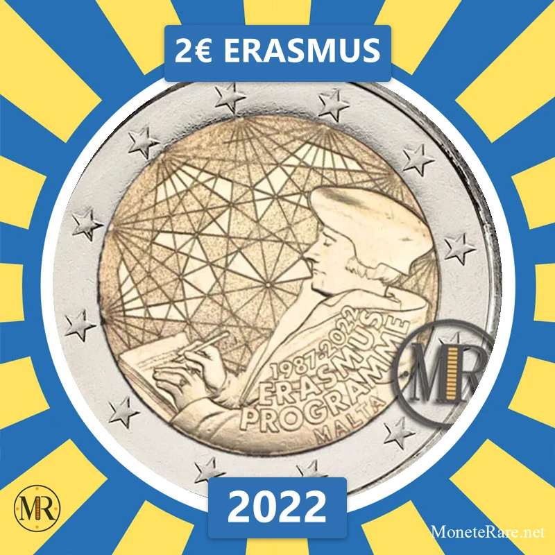 Malta 2€ Erasmus 2022 (Münzfoto)
