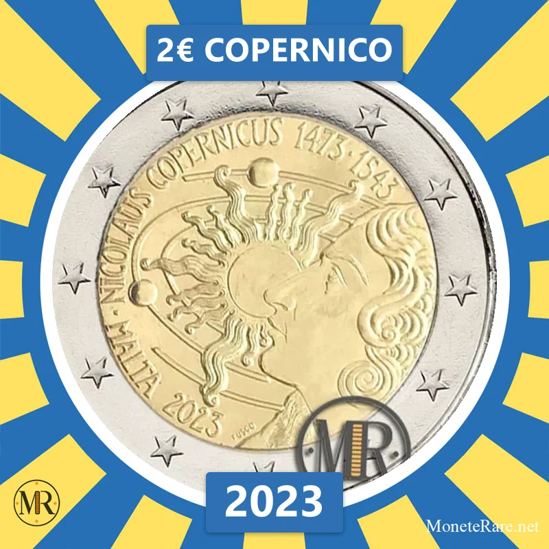 Malta 2€ Copernico 2023 (Münzfoto)