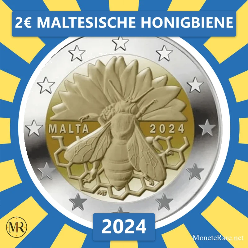 Malta 2€ Maltesische Honigbiene 2024 (Münzfoto)