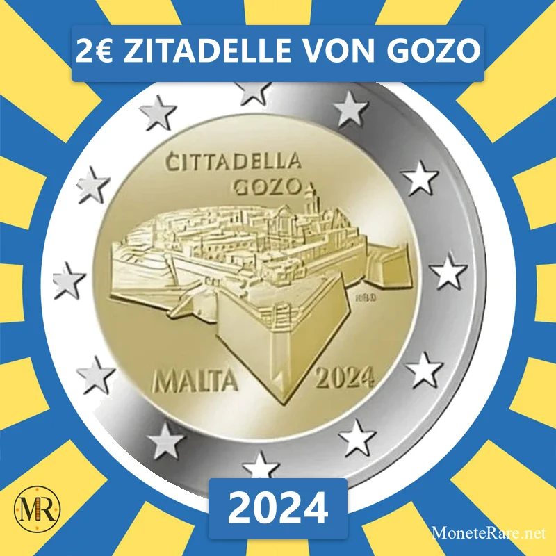 Malta 2€ Zitadelle von Gozo 2024 (Münzfoto)