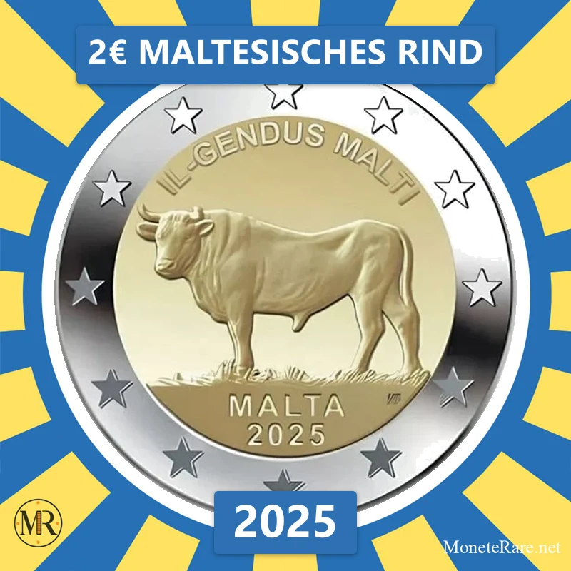 Malta 2€ Maltesisches Rind 2025 (Münzfoto)