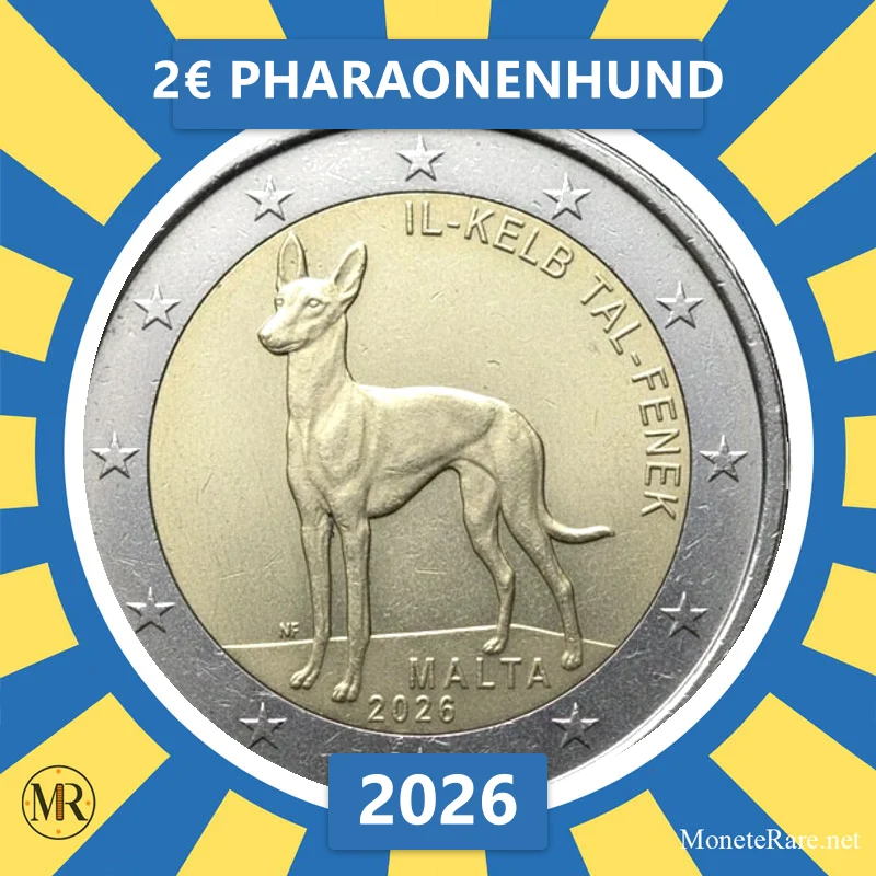 Malta 2€ Pharaonenhund 2026 (Münzfoto)