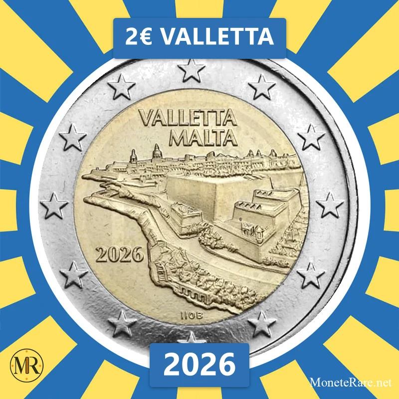 Malta 2€ Valletta 2026 (Münzfoto)