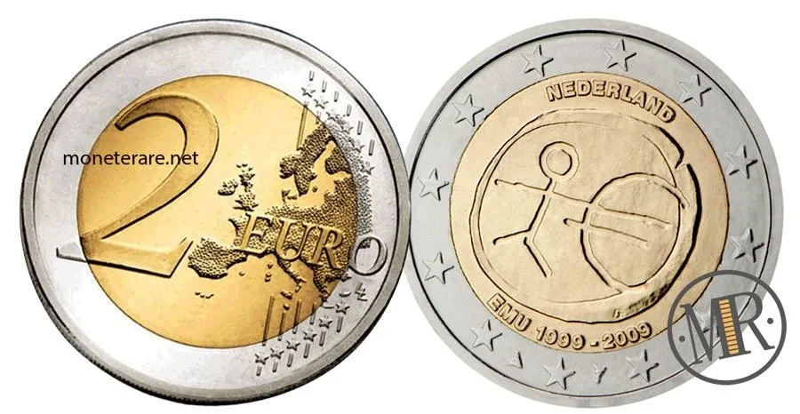 2-Euro-Gedenkmünzen Niederlande 2009 Wirtschafts- und Währungsunion